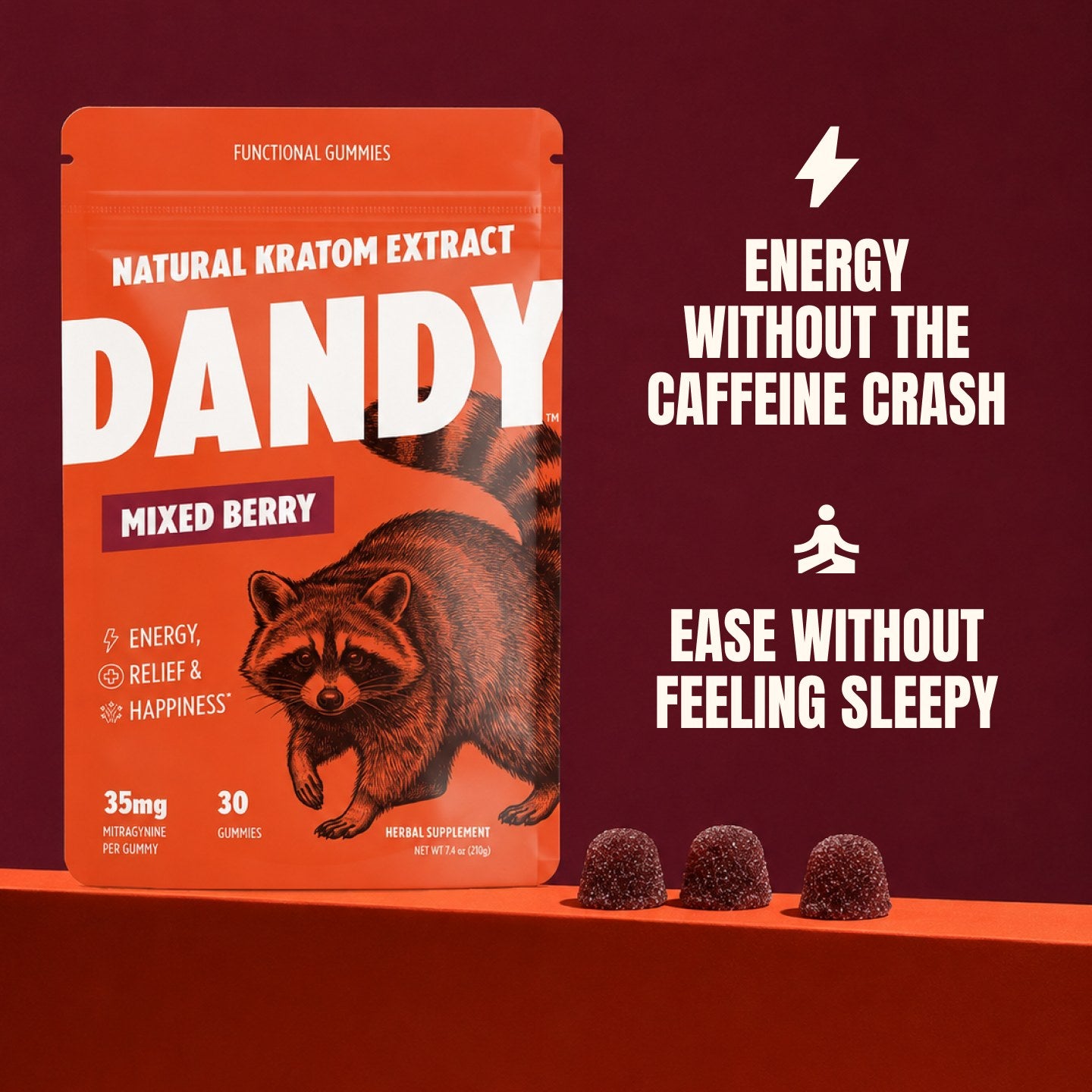 Dandy Feel-Good Kratom Leaf Gummies, gallery image 1